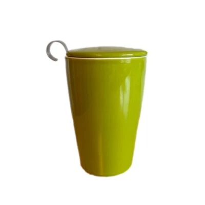 Tea Forte Ceramic Steeping Cup With Lid Solid Green Infusion Basket 275 mls Foto 1 de 4
