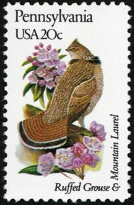 10x PENNSYLVANIA Bird & Flower 1982 20c mai usati come nuovi - Foto 1 di 2