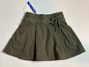 NWT Cider Academia Prep Schoolgirl Plaid Faux Wool Bows Pleated Mini Skirt XS - Picture 1 of 4