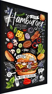 Leinwand Gastro Hamburger Speisekarte Bilder Wandbilder -Hochwertiger Kunstdruck - Bild 1 von 10