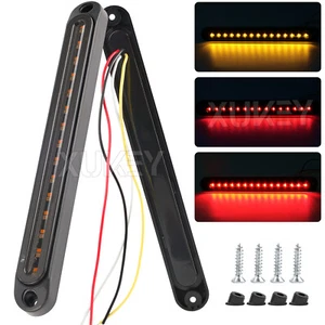 10-30V 30LED Truck Trailer Strip Brake Stop Red Amber Marker Turn Tail Light Bar - Picture 1 of 9