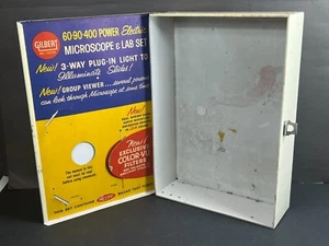Vintage Gilbert EMPTY Microscope Lab Set Original Metal Box CASE ONLY EMPTY *** - Picture 1 of 21