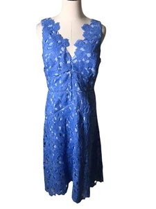 Vineyard Vines Blue Derby Lace Periwinkle Dress Women's Size 10 Knee Length NEW  - Picture 1 of 6