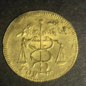 Seltener 18mm "$1" Messing Caduceus Spiel Marke Spielzähler / Medaille - Fauver - Bild 1 von 3