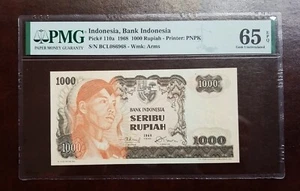 Indonesia 1000 Rupiah General Soedirman 1968 Pick 110a 65 EPQ GEM UNC - Picture 1 of 2