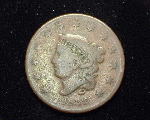 HS&C: 1832 Large letter Large Cent Classic Head VG - US Coin Cover