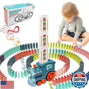 Noaideoi Domino Train Toy Set for Kids, 100 Pcs Automatic Dominoes Blocks Bui - Picture 1 of 5