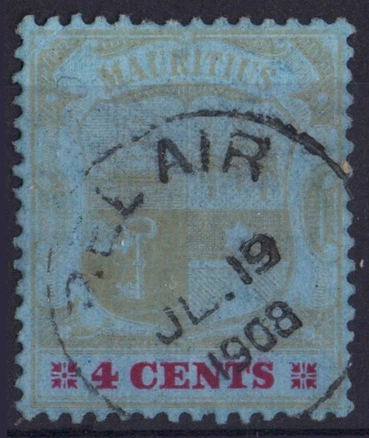 U9090 MAURICIO 1908 Escudo 4c SG 167 Cancelar BEL AIR Foto 1 de 1