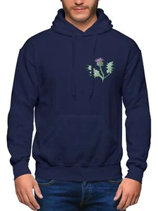 Scotland Flower Of Rugby Hoodie Men Embroidered Badge Nations Cup Hooded Navy - Picture 1 of 9