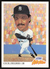1991 Score   Cecil Fielder #395 Detroit Tigers