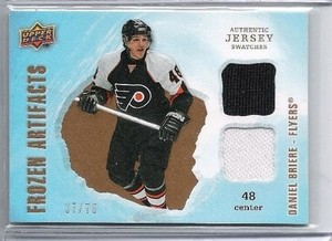 08-09 2008-09 UD ARTIFACTS DANIEL BRIERE FROZEN ARTIFACTS JERSEY /75 FLYERS