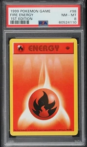 PSA 8 - 1999 POKEMON SET BASE 1° EDIZIONE #98 ENERGIA DI FUOCO - Foto 1 di 2