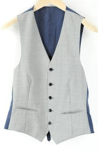 SUITSUPPLY Ferrara Grey Waistcoat UK34R Men's Wool Single-Breasted Formal Look - Picture 1 of 9