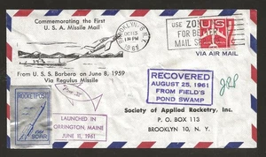 1961 US rocket mail cover SOAR - Recovered from Swamp - EZ 44C1a - Picture 1 of 2