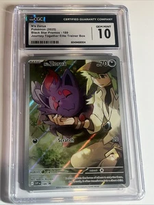 N's Zorua Black Star Promo 189 Viaggio Insieme ETB CGC Gemma Mint 10 2025 Elite - Foto 1 di 5