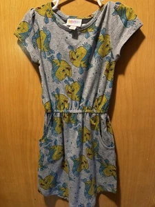 LULAROE Disney Kids MAE FLOUNDER LITTLE MERMAID GIRLS SIZE 4 Pocket DRESS NWOT - Picture 1 of 4