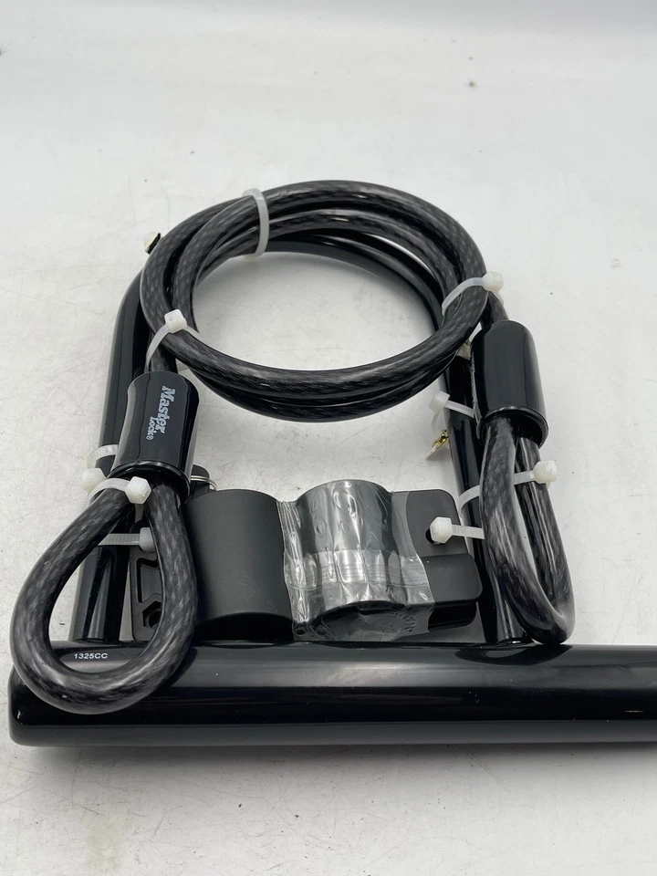 Master Lock U-Lock Cable Combo Bike Lock Heavy Duty Black Keys Included Steel - Image 1 of 4