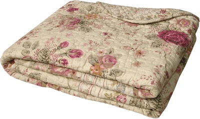 Greenland Home Antique Rose - Classic Traditional Floral - 100% Cotton Quilted T - Image 1 of 4