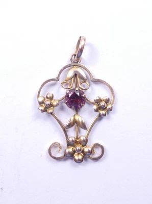 Pendant antique 9 carat rose gold amethyst - Image 1 of 4