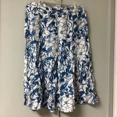 JM Collection Size 14 A-Line Linen Side Zip Unlined Midi Length Women’s - Image 1 of 4