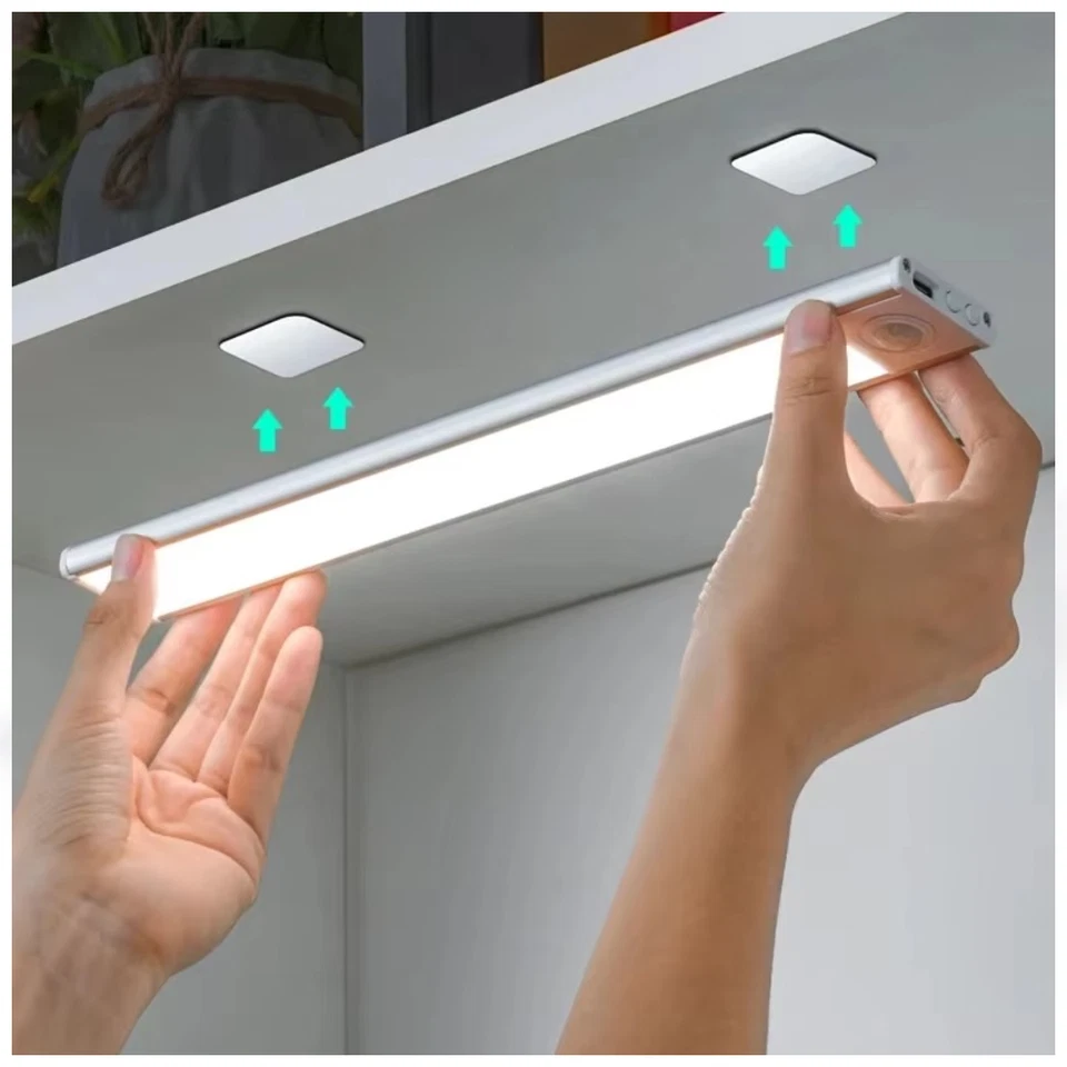 LED Motion Sensor Under Cabinet Closet Light USB Rechargeable Kitchen Lamp Strip - Image 1 of 4