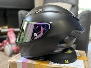 Motorcycle Helmet Full Face Pista GP RR Style REAL CARBON FIBER Matte Black - Bild 1 von 10