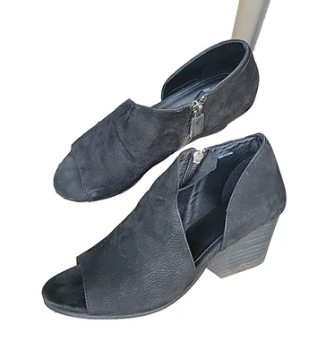 ZAPATOS EILEEN FISHER CUERO NOBUCK PUNTA ABIERTA TALLA 6.5 Foto 1 de 4