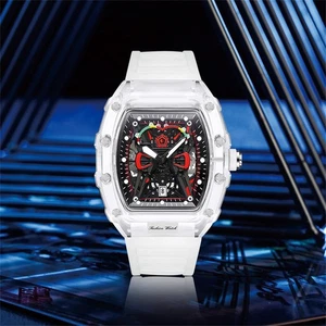 Reloj Hombre Esqueleto Esfera de Lujo Impermeable Tonneau Watch - Imagen 1 de 9