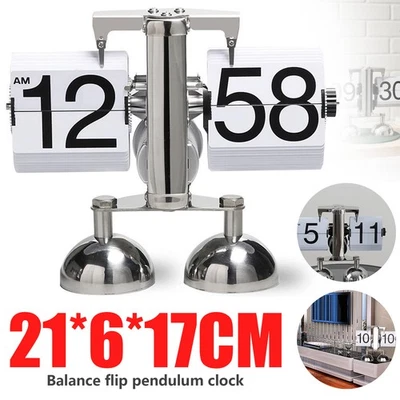 NEU Flip-Schreibtischuhr Retro-Flip-Uhr Vintage-Design Bürodekorationen Tischuhr - Bild 1 von 4