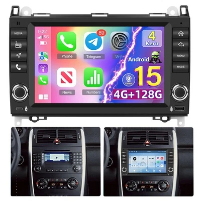 4G+128GB Für Mercedes-Benz A-Klasse W169 2004-2012 Autoradio Android 15 Carplay - Bild 1 von 4
