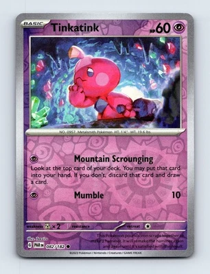 Tinkatink SV04: Paradox Rift Common Reverse Holo 082/182 NM/LP Pokemon Cards - Image 1 of 2