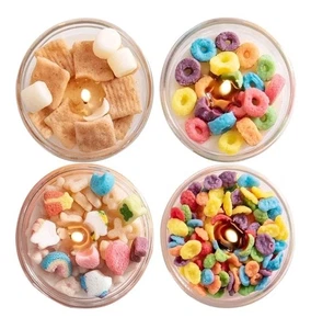  Mini Mix Funny Cereal Bowl Scented Soy Aromatherapy Candles 4 Candle Set NIB - Picture 1 of 8