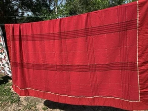 red tablecloth Christmas 61” x34” - Picture 1 of 6