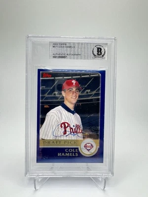 2003 Topps Cole Hamels Rookie Card IP Authentic Auto. VERY RARE HE DOESNT SIGN. - Image 1 of 2