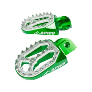 Apico Pro-Bite Foot Pegs KAWASAKI KX65 00-23, KX85-112 01-23 Green - Picture 1 of 1