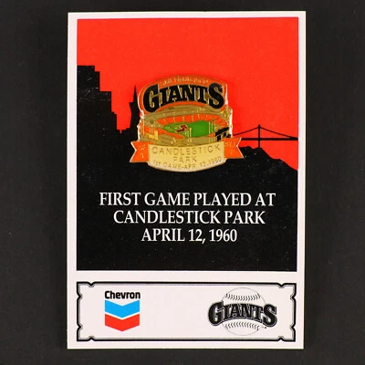 San Francisco Giants Candlestick Park Chevron Baseball Vintage Lapel Pin - Image 1 of 4