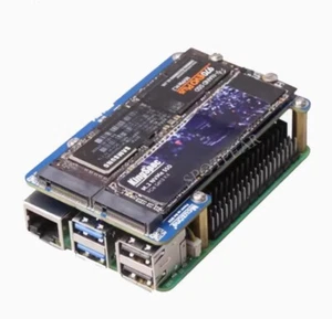 Carte d'extension Raspberry PI 5 PCIE vers M.2 NVME double SSD MPS2280D Pi5 dual 2280 - Photo 1/6