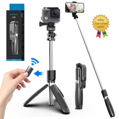 360°Extendable Selfie Stick Desktop StandBluetooth 4.0 Remote Selfie PhoneTripod - Image 1 of 4