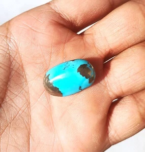 Natural 30 Carat Pyrite Sky-Blue Turquoise Stone Cabochon | Large 28MM | 15 - Picture 1 of 8