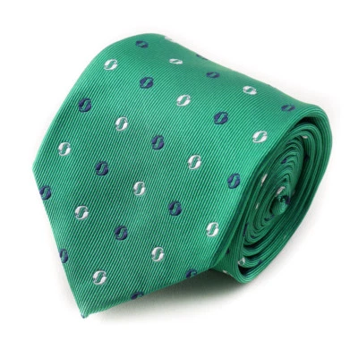Corbata de seda tejida verde-azul marino-blanco diseño cachemir nueva con etiquetas $295 Cesare Attolini Foto 1 de 4