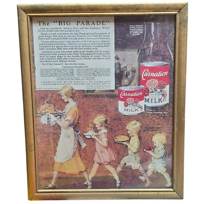 De colección 1926 Clavel Leche Publicidad Impresión Acción de Gracias Receta Gran Desfile Foto 1 de 4
