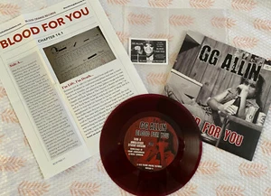 GG Allin Cedar St Sluts Blood For You 7" UNRELEASED TRACKS Hand #d PURPLE VINYL - Picture 1 of 3