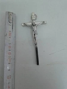 Crocifisso Crocefisso croce metallo 9 cm prima comunione battesimo FIXED CROSS  - Picture 1 of 1