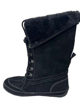 Nuevo Rocket Dog Gamuza Cuero Imitación Piel Negro Nieve Invierno Becerro Corbata Botas 6.5 Foto 1 de 4