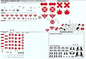 Dark Angels - Hoja/calcomanías de transferencia - Warhammer 40K - Imagen 1 de 1