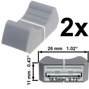 Sifam 2x FADER KNOB CAP GREY fit 18.5mm slide potentiometer replacement pot - Picture 1 of 5