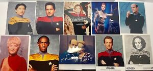 Lot of TEN Star Trek Voyager SIGNED 8x10’s - ELEVEN Total Signatures – w/CoA’s!