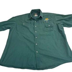 Bass Pro Shops Camicia Rossa Testa Pesca Staff Foresta Verde con Bottoni 2XL, Preppy - Foto 1 di 17