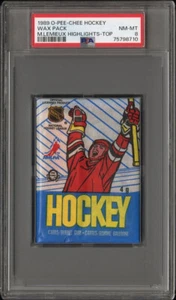 1989 O-Pee-Chee OPC Wax Pack 327 Mario Lemieux HL Top Front PSA 8 Pop 1 Highest - Picture 1 of 2