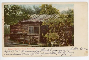 Antique Postcard Oldest House in Utah Undivided Back Litho Posted 1905 - Imagen 1 de 2